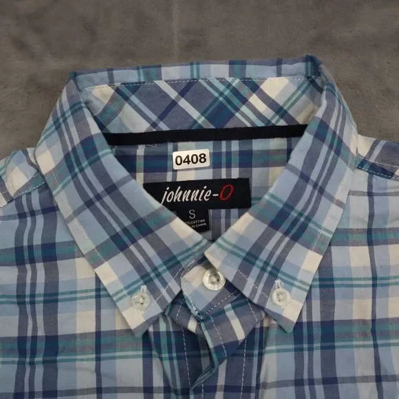 Johnnie- O Shirt Mens S Check Hangin Out Long Sleeve Button Up Surfing - Picture 10 of 16